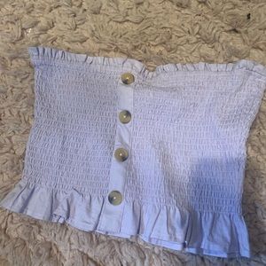 purple tube top with buttons